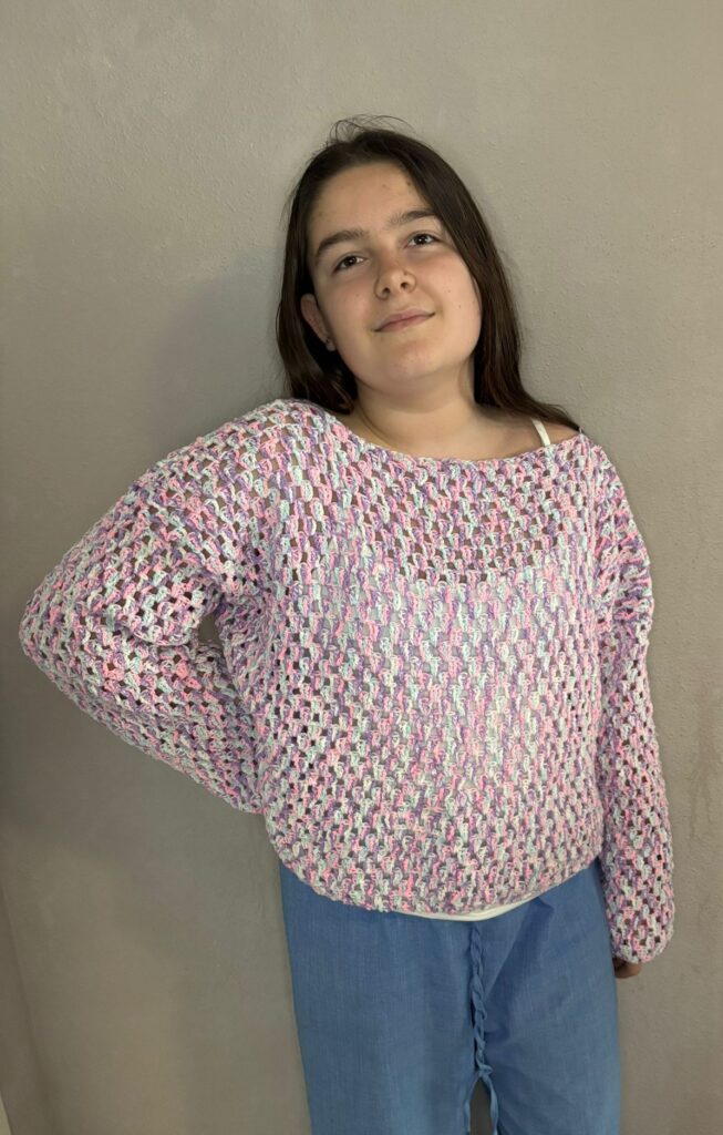 Jersey a crochet violet colorfull 6